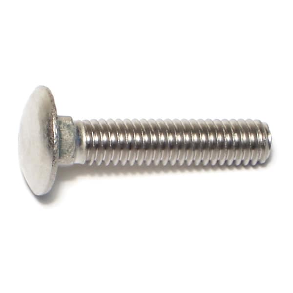 Midwest Fastener Carriage Bolt, Square Neck, 18 (Coarse), 1-1/2 in L, 18-8 Stainless Steel, 8 PK 65004 - main